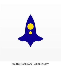 Rocket logo design template. Space ship logo concept. Space craft logo design concept template