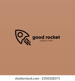 Rocket logo design template. Space ship logo concept. Space craft logo design concept template