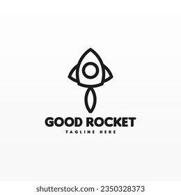 Rocket logo design template. Space ship logo concept. Space craft logo design concept template