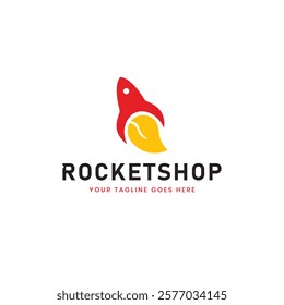 Rocket logo design template with travel ticket design graphic vector. Symbol, icon, creative. modern carrot with rocket vector logo illustration template. Rocket shop logo. Shop Logo design vector. 