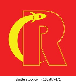 rocket logo design template vector
