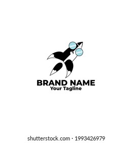 rocket logo design, this logo is suitable for airlines.