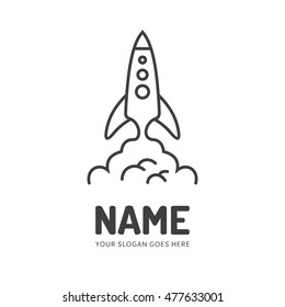 Rocket logo design. Vector concept icon. Flat design web graphics element.