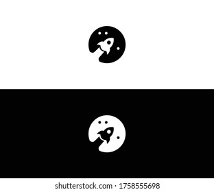 Rocket logo design vector format