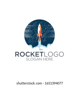 Rocket logo design vector graphic