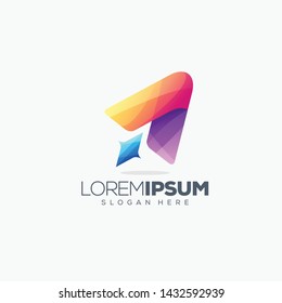rocket logo design vector illustration