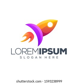 rocket logo design vector illustration