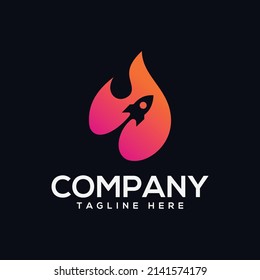 Rocket logo design vector image