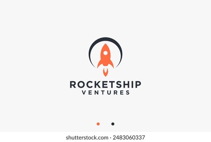 rocket logo design vector silhouette illustration