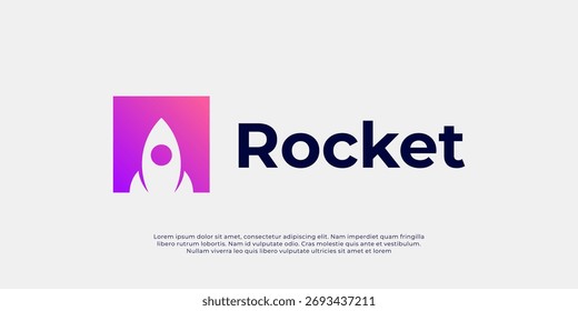 Diseño de logotipo de cohete Ilustración de silueta de Vector