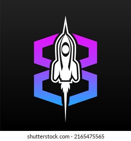 Rocket Logo Design Vector. Space Craft Logo Design Concept