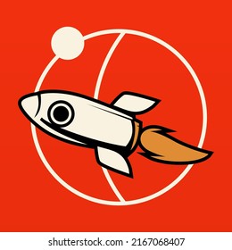 Rocket Logo Design Vector. Space Craft Logo Design Concept