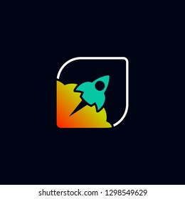 rocket logo design vector template. innovation icon. science icon. discovery icon. 