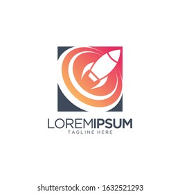 Rocket Logo Design Vector Template