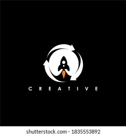 Rocket logo design vector template