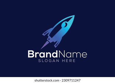 Rocket logo design vector template