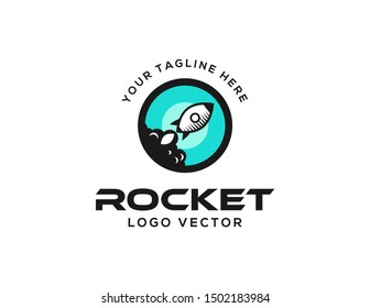 Rocket logo design. vintage logo vector