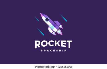 Rocket logo designs vector, Spaceship logo template icon