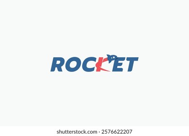 rocket logo with a flying rocket as the letter K