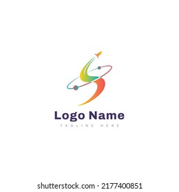 Rocket logo, Galaxy logo, space logo design vector concept