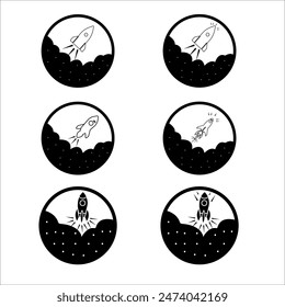 Rocket logo with rocket icon