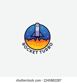 rocket logo icon design art vector color