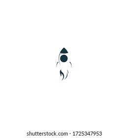 diseño de icono del logotipo del cohete con estilo de línea simple