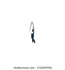 diseño de icono del logotipo del cohete con estilo de línea simple