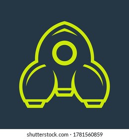 Logo del cohete. Diseño de iconos. Elementos de plantilla