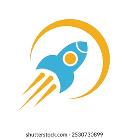 Modelo de design de ícone de logotipo de foguete