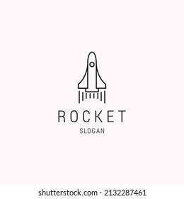 Rocket logo icon flat design template 
