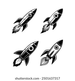 Rocket Logo Icon Illustration - Perfecto para Diseños de camiseta, sudadera con capucha y funda de almohada