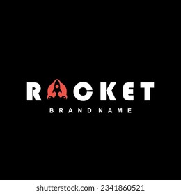 Rocket logo with Rocket icon in the letter O