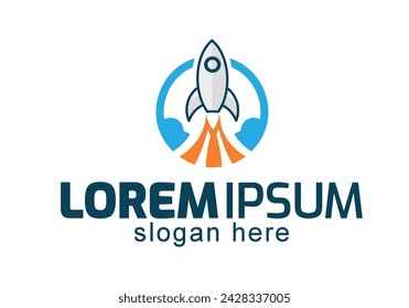 logo, icono o signo del cohete. Vector plano 
