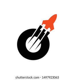 rocket logo icon template, rocket vector element