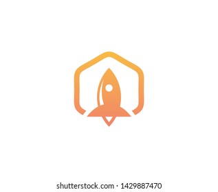 Rocket logo icon vector design 
