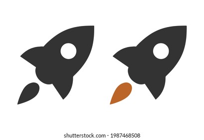 Ilustración vectorial del icono del logotipo del cohete.