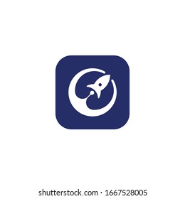 rocket logo icon vector template