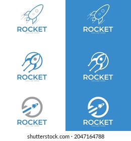rocket logo icon vector template, elements, icons, symbols, abstract, set, shapes, innovative and creative inspiration for business company, and marketing promotions with Flat Style