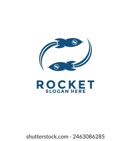 Rocket Logo icon vector template, Rocket Launch logo design inspiration