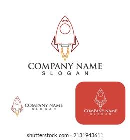 Juego de iconos de logotipo de cohete Vector