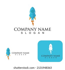 Juego de iconos de logotipo de cohete Vector