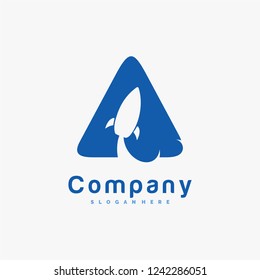 rocket logo idea, icon, vector, logo for business and technology