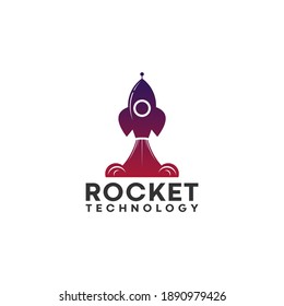 rocket logo with an illustration of a rocket sliding upwards reflecting growth or development