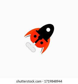 Logotipo del cohete , cohete de insectos , vuela a la luna
