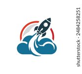 Rocket Logo Rocket Launch Jet Plane Space modern Icon