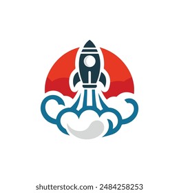 Rocket Logo Rocket Launch Jet Plane Space modern Icon