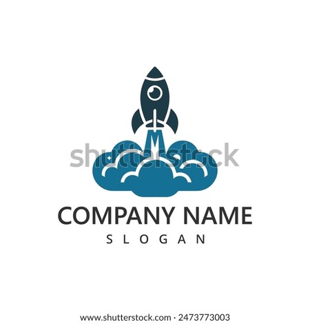 Rocket Logo Rocket Launch Jet Plane Space modern Icon 