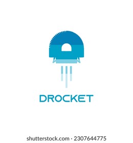 Rocket Logo. Letter D Rocket and Lamp Combinational Logo Design.