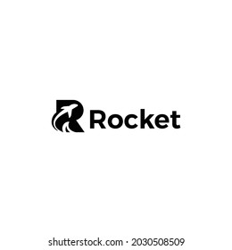 Rocket logo. Letter R logo.